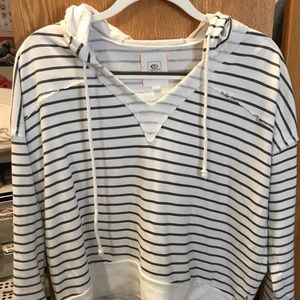 Ripcurl navy and white striped hooded sweatshirt